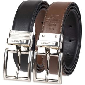 영국 타미힐피거 머플러 Tommy Hilfiger Men`s Reversible Belt Black/Dark Tan Medium 1585569