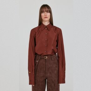 ZIRINA Oversized Shirt - Brown