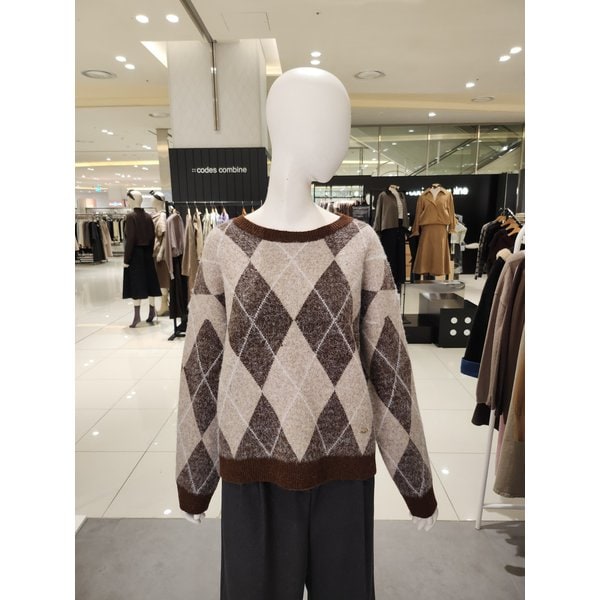 [여주점] 아가일 패턴 라운드 니트 YK5WP455