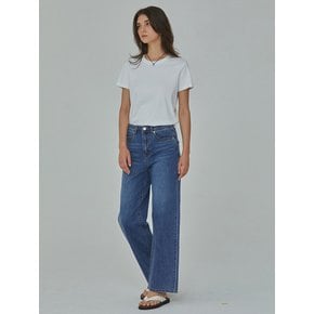 SOFT DENIM STRAIGHT WIDE PANTS BLUE