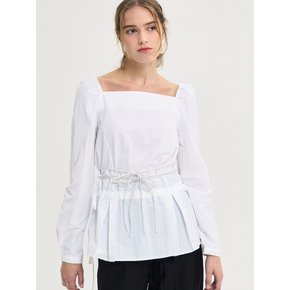 Square Neck String Blouse_Ivory