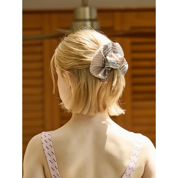 Text from Ivory Big Hair Scrunchie  [PMHB-1427]