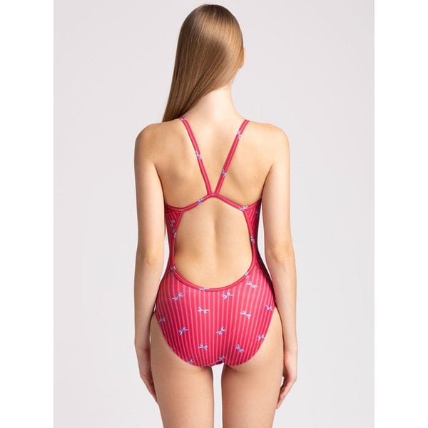 Sweet ribbon V-back red