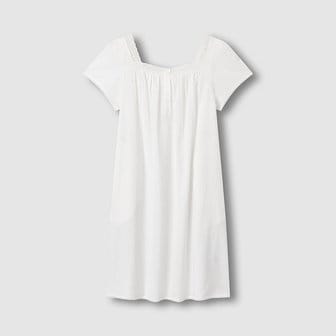 JAJU 여 시어서커 셔링 반팔 파자마 원피스 J206203077001