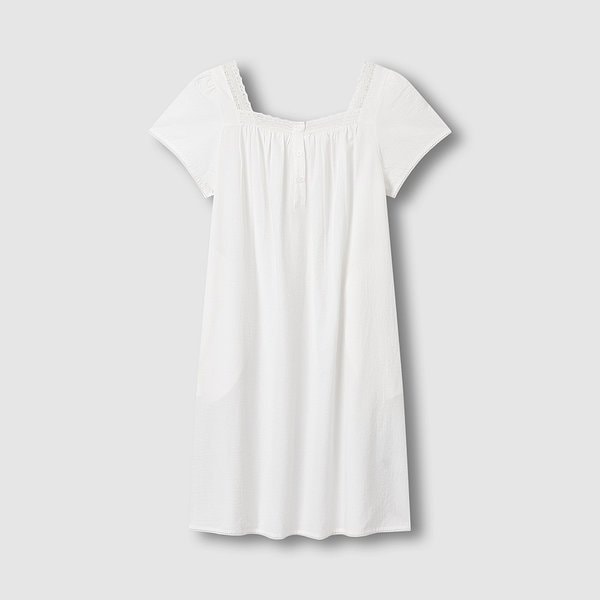 여 시어서커 셔링 반팔 파자마 원피스 J206203077001