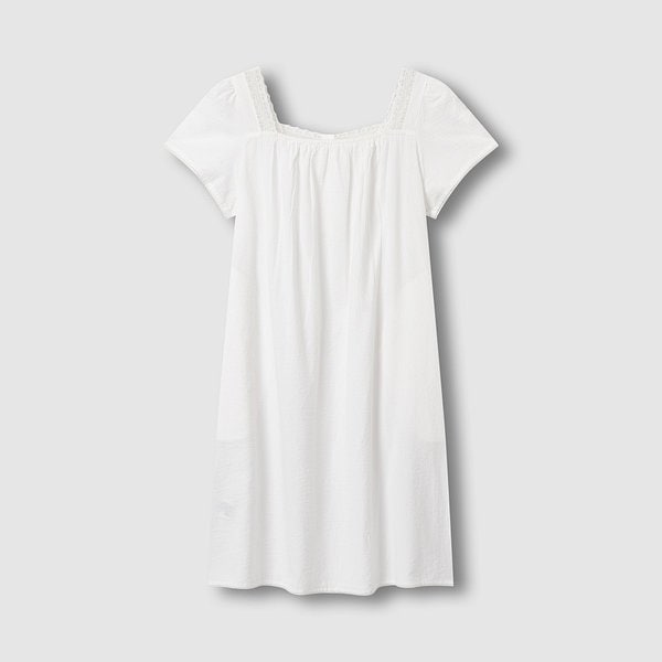 여 시어서커 셔링 반팔 파자마 원피스 J206203077001