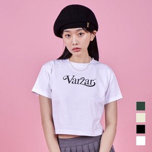 바잘 [마마무 문별착용] 바잘 리프 VZ 로고 크롭 반팔 티셔츠 (4colors)