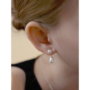 [연말 스페셜 6mm+10mm 진주귀걸이 증정] Teardrop pearl two-way earring