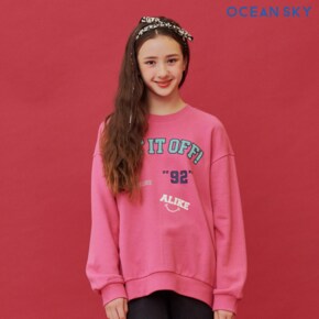 여아 팝 레터링 맨투맨 티셔츠-BEJG5156B0P