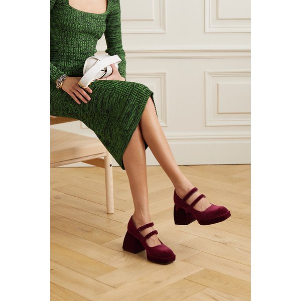 불라 베이비즈 벨벳 플랫폼 메리 제인 펌프스 버건디 1647597288713917