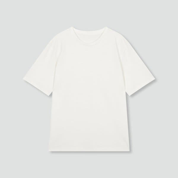 [SET] 여 스마트 코튼 루즈핏 반팔 라운지 티셔츠,60수 코튼 4부 라운지 팬츠_화이트,네이비 J20