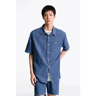 타미진스 남성 린넨 데님 인디고 셔츠 T32F1WSH04TML1 TOMMY JEANS