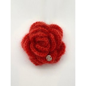 No.197 / Kid Mohair Camellia Brooch _ 레드