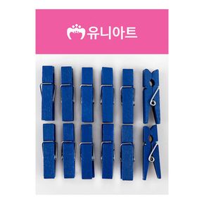 유니아트 1200 나무집게 (중) (파랑)