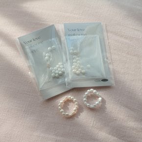 아크릴 진주 비즈 반지 만들기 DIY 세트 키트 2type