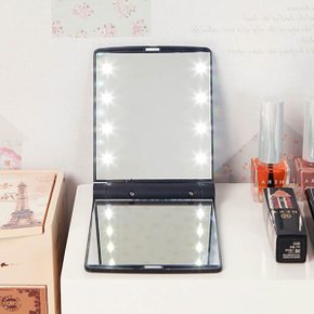 옥이드림 LED 폴딩 미니 거울 LED조명거울 조명미니거울 미용거울