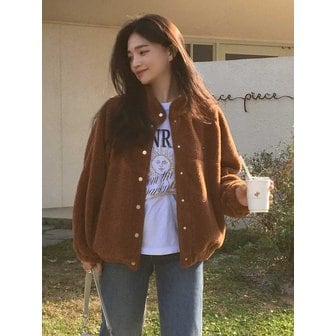 아워호프 Shearling Comfy Fleece Jacket - Brown