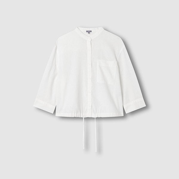 여 리넨 블렌디드 헨리넥 7부 셔츠 J116203525001