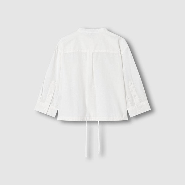 여 리넨 블렌디드 헨리넥 7부 셔츠 J116203525001