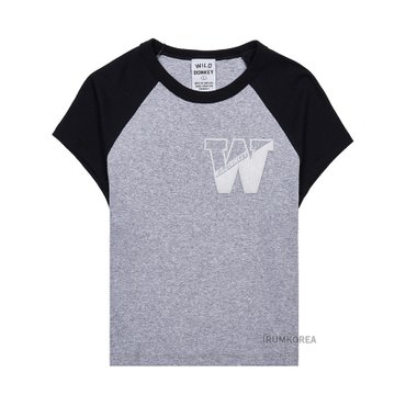 와일드동키 [와일드 동키] SS25 여성 로고 W 티셔츠 TC LOGO W HEATHER GREY BLACK