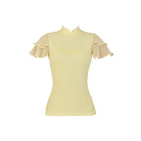 여성 골프웨어 제이제인 쉬폰 날개 하이넥 반팔 티셔츠 (Lemon)