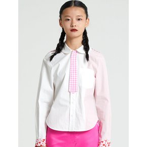 FLOWER PATCHWORK TIE SHIRT