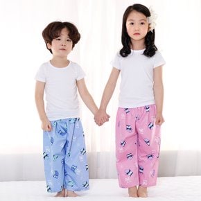 아동용 별빛부엉이 9부 순면 실켓 파자마 실내복 잠옷 바지 남아 여아
