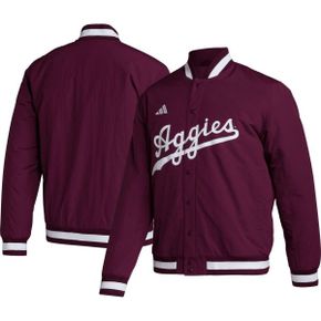 4643544 Adidas Mens adidas Maroon Texas AM Aggies Baseball Coaches Full-Snap Jacket