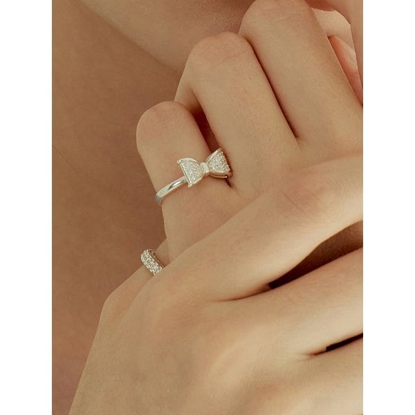 [925silver]Sparkling cubic ribbon ring
