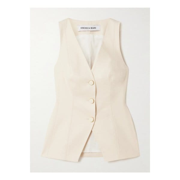 베로니카비어드 아발리나 리오셀 혼방 베스트 에크루 46376663162844285