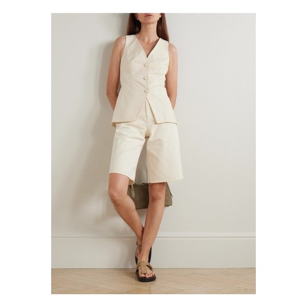 베로니카비어드 아발리나 리오셀 혼방 베스트 에크루 46376663162844285