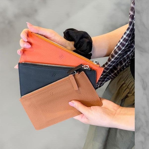 [옷자락] 여성 클래식 튼튼한 가죽 컬러 지퍼 지갑