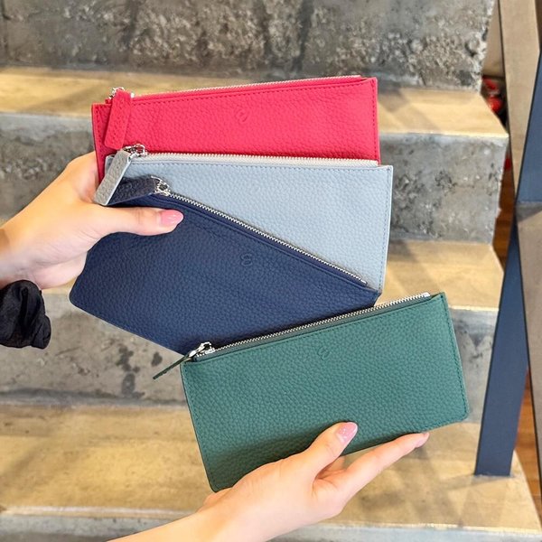 [옷자락] 여성 클래식 튼튼한 가죽 컬러 지퍼 지갑