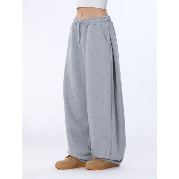 커브드 핀턱 벌룬 스웨트팬츠 YLP-602