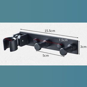 블랙 알루미늄 샤워걸이 부착식 샤워 거치대 헤드