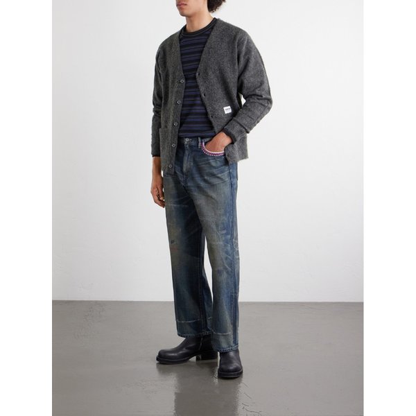 네이버후드 사베이지 와이드 비드 장식 디스트레스드 진 46376663163075055