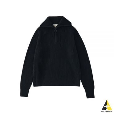 스튜디오니콜슨 스튜디오 니콜슨 BOW HALF ZIP KNIT BLACK (957) (보우 하프 짚 니트)