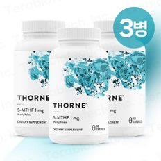 [무료배송] Thorne 쏜리서치 쏜땡땡 5-MTHF 1mg 엽산 60캡슐 3병