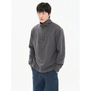 남자 피그먼트 헤비 쭈리 코튼 100% 하프 집업 스웨트셔츠 맨투맨 CXS26SKMT203 GRY