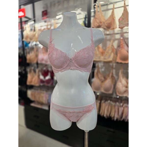 [시흥점] S 와코루 ) 엘레강스 사이드커버업 브라, 헴팬티 세트 [WBR1955/WPT1955H-PK]