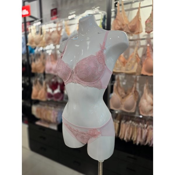 [시흥점] S 와코루 ) 엘레강스 사이드커버업 브라, 헴팬티 세트 [WBR1955/WPT1955H-PK]