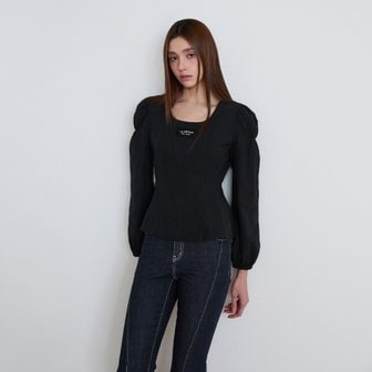 에고이스트 [시흥점] 여성 스퀘어넥 슬림 플레어 블라우스 (ES2OBL51)