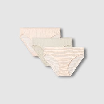 JAJU 여 코튼 체크 힙허거 팬티 3매 J416901202011