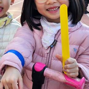 원터치 실리콘 요술팔찌 옐로우