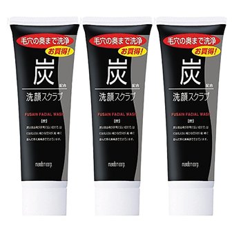  일본 Mandom 맨덤 숯 스크럽 세안제 페이스 워시 100g 3개 Charcoal Facial Cleansing Scru