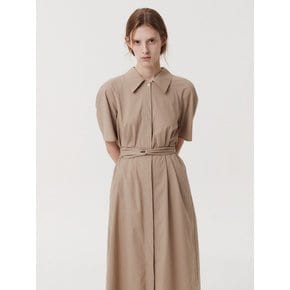 RAGLAN SHIRT DRESS (BEIGE)