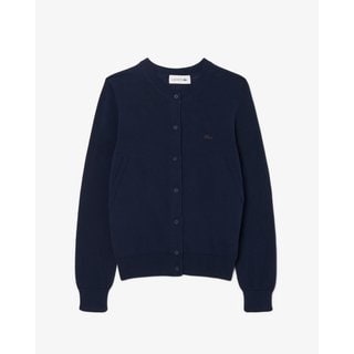 라코스테 26SS 여성  라이트 코튼 크루넥 가디건  AF5023-56G 166(네이비)