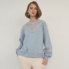 FLOWER LACE SWEATSHIRT (SKY BLUE)