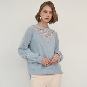 FLOWER LACE SWEATSHIRT (SKY BLUE)