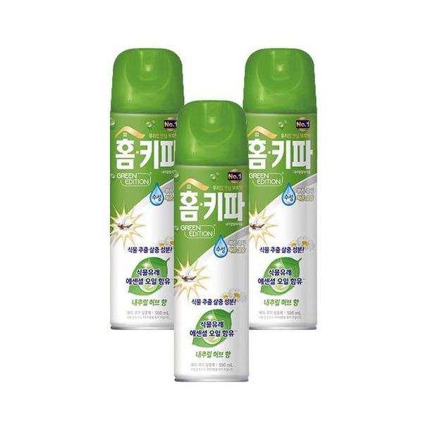 [홈키파] 그린에디션 에어졸 내추럴허브향 500ml x 3개(1)